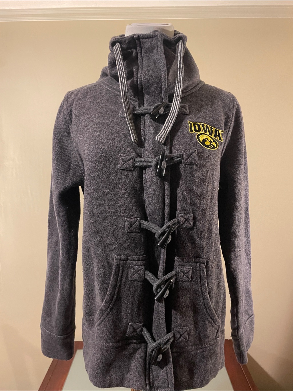 Iowa Hawkeyes Gray & Yellow Embroidered Hoodie
